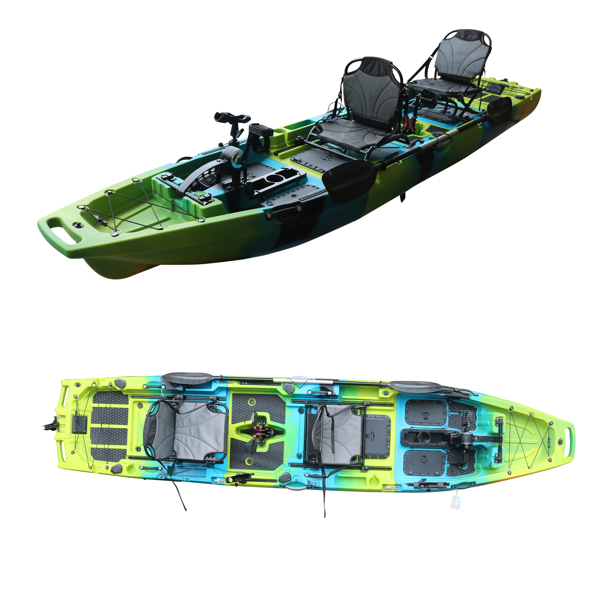 Caiac 3 sectiuni pliabil pentru pescuit si turism cu pedale duble – CROON 2 436 cm 300 kg