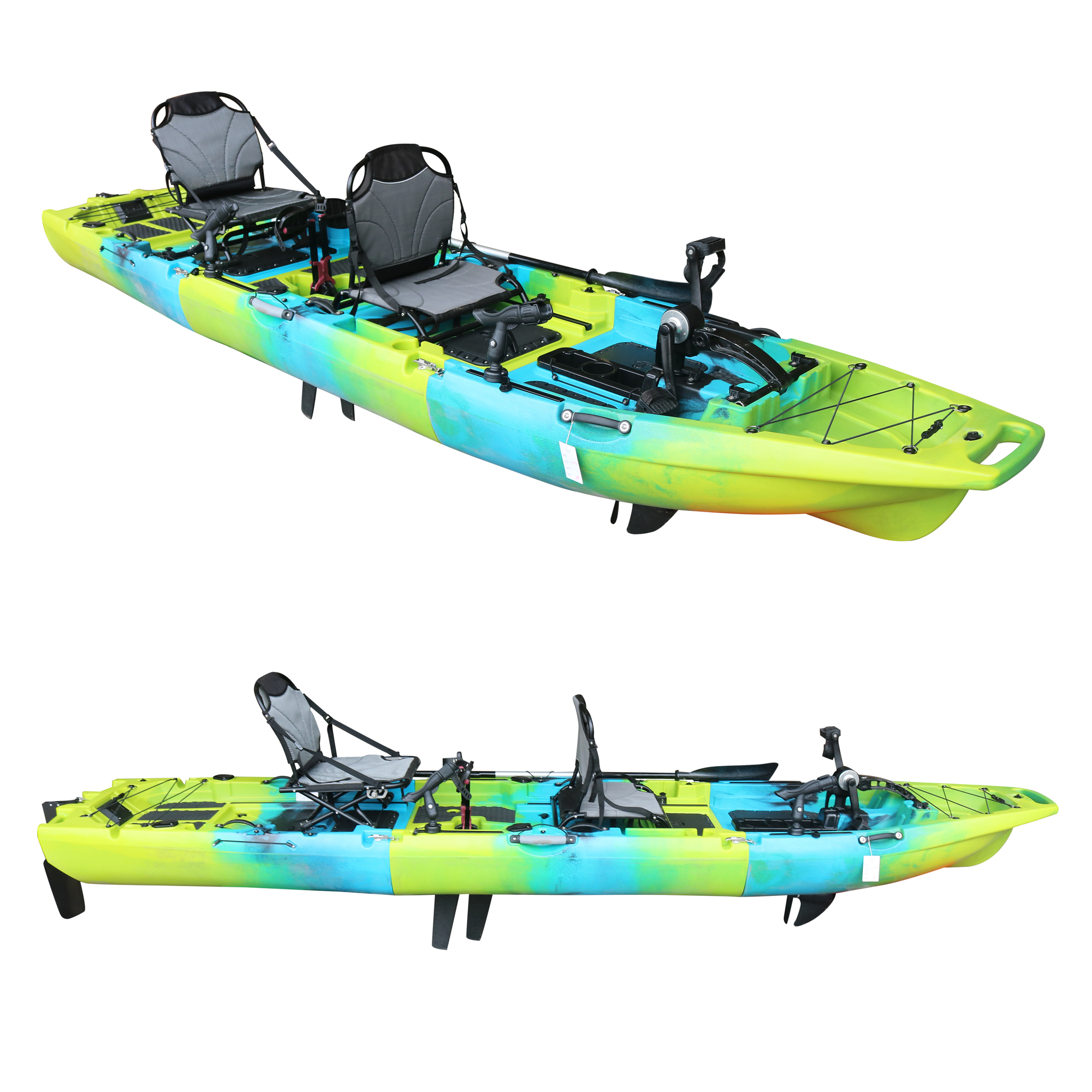 Caiac 3 sectiuni pliabil pentru pescuit si turism cu pedale duble – CROON 2 436 cm 300 kg2