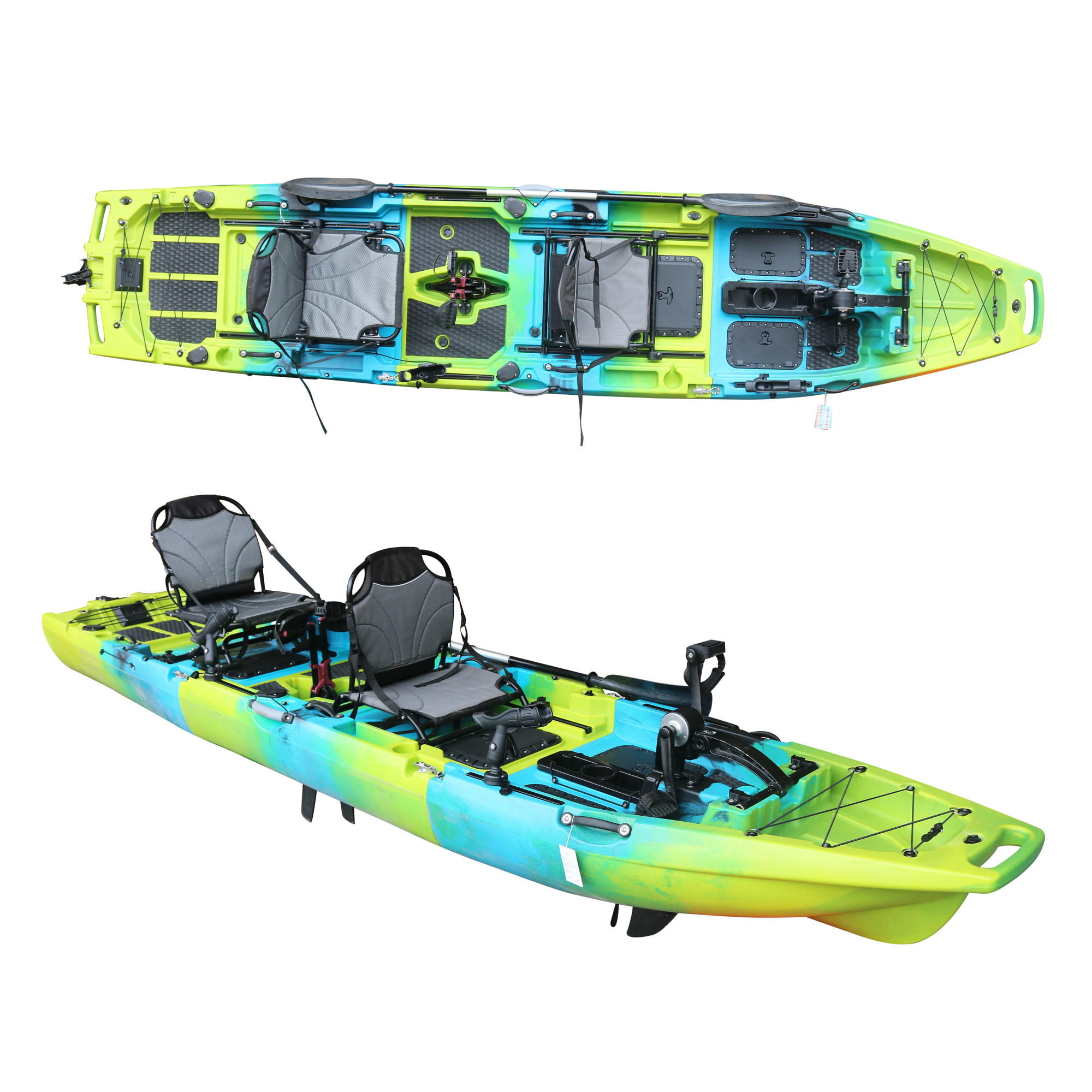 Caiac 3 sectiuni pliabil pentru pescuit si turism cu pedale duble – CROON 2 436 cm 300 kg3