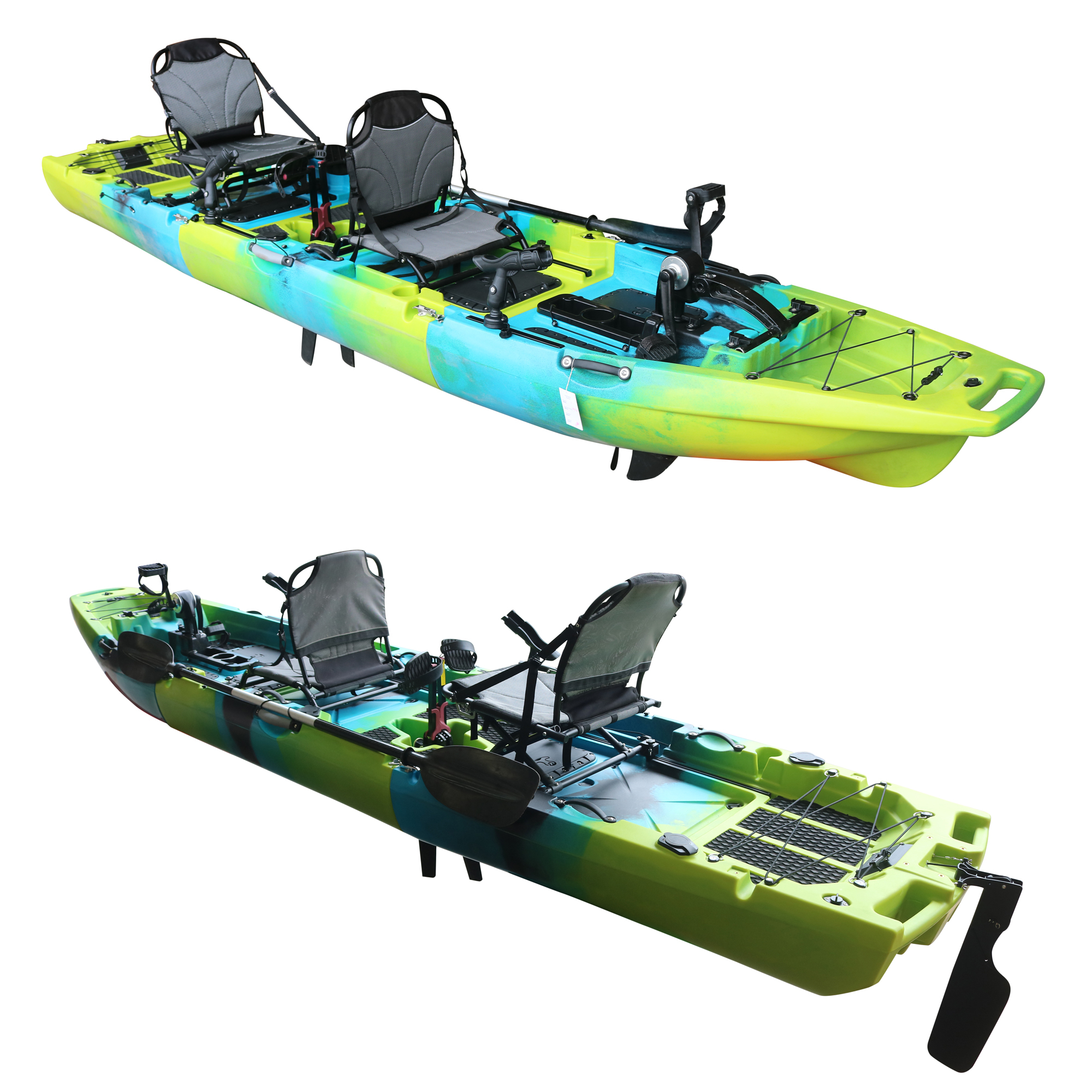 Caiac 3 sectiuni pliabil pentru pescuit si turism cu pedale duble – CROON 2 436 cm 300 kg4
