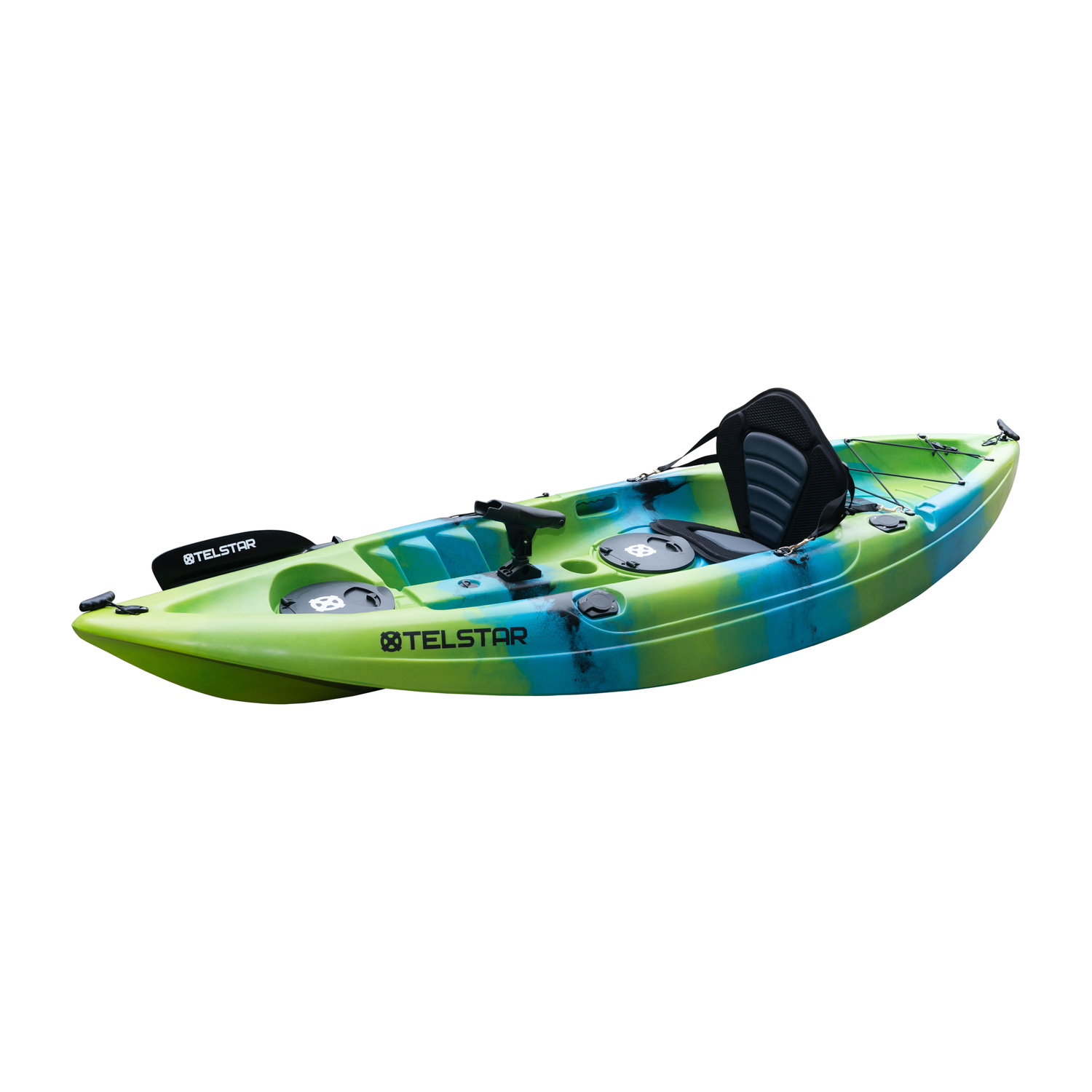 Caiac monoloc pentru pescuit si turism 295 cm cu vasla scaun si suport pentru undite