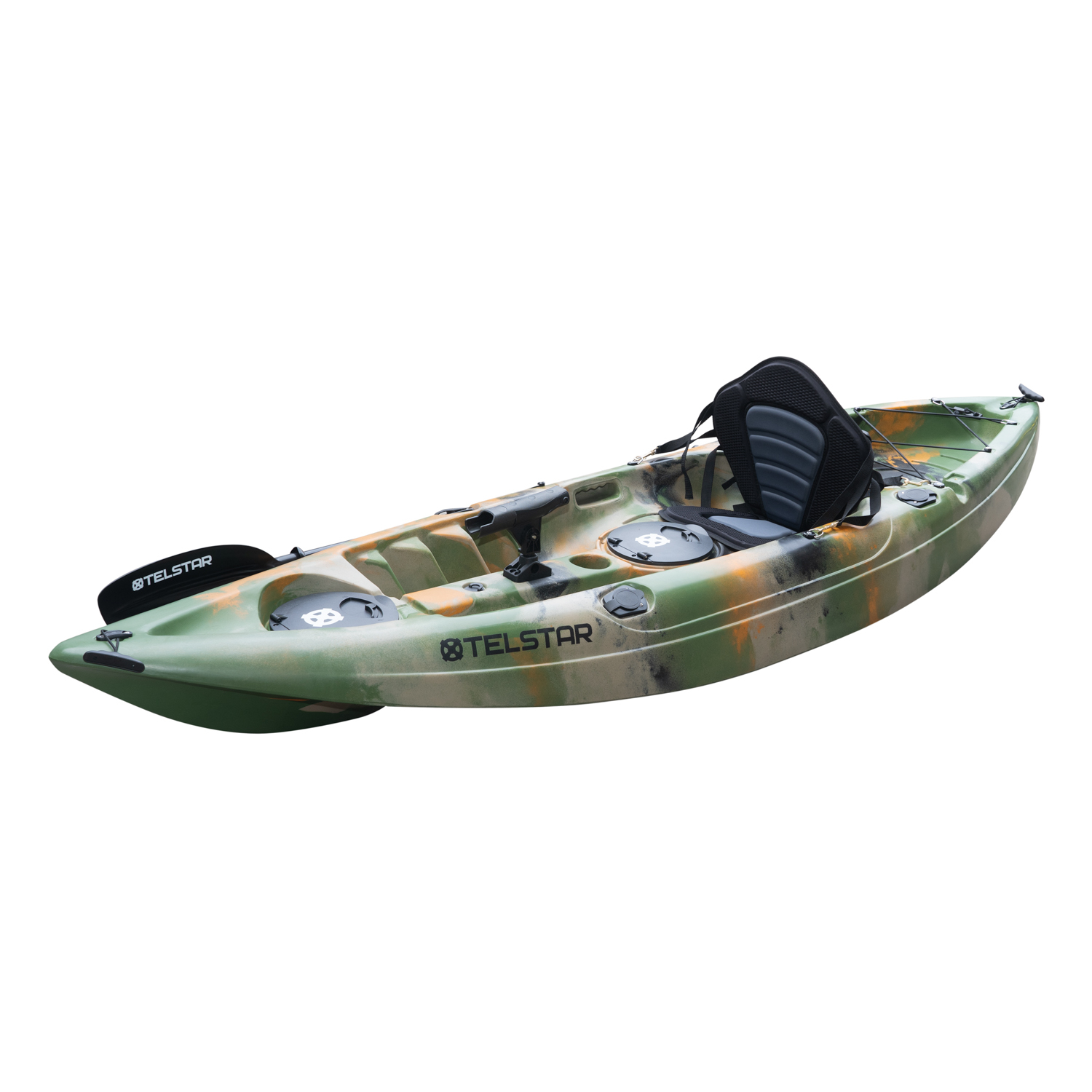 Caiac monoloc pentru pescuit si turism 295 cm cu vasla scaun si suport pentru undite10