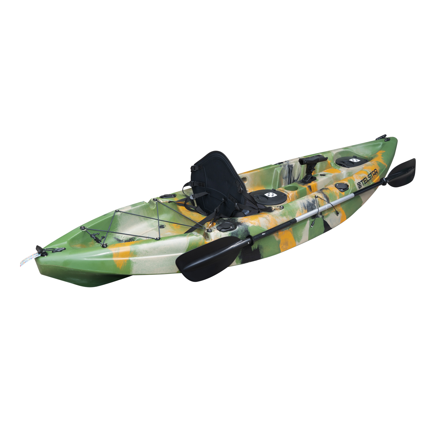Caiac monoloc pentru pescuit si turism 295 cm cu vasla scaun si suport pentru undite12