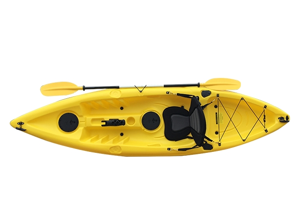Caiac monoloc pentru pescuit si turism 295 cm cu vasla scaun si suport pentru undite14