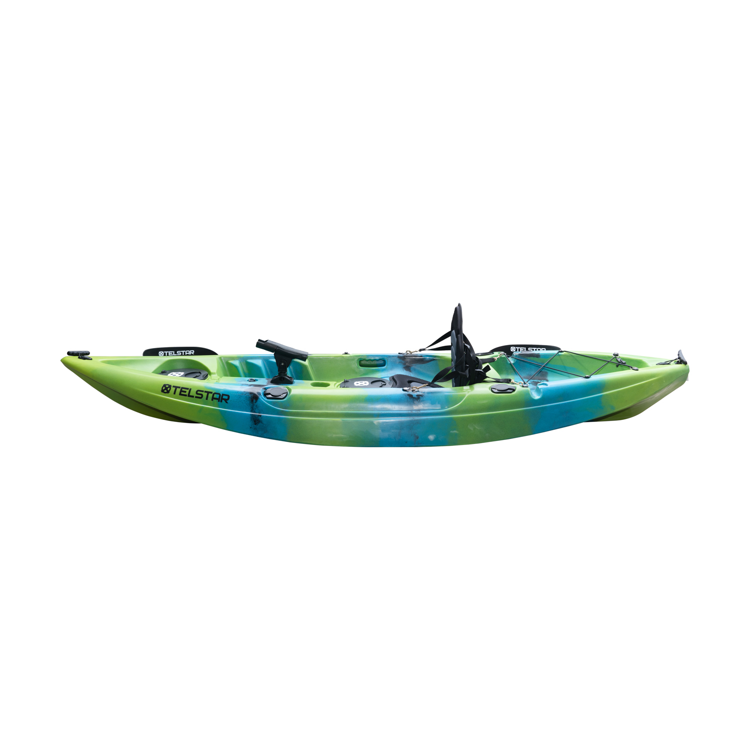 Caiac monoloc pentru pescuit si turism,  cu vasla, scaun si suport pentru undite, 295 cm - imagine 2
