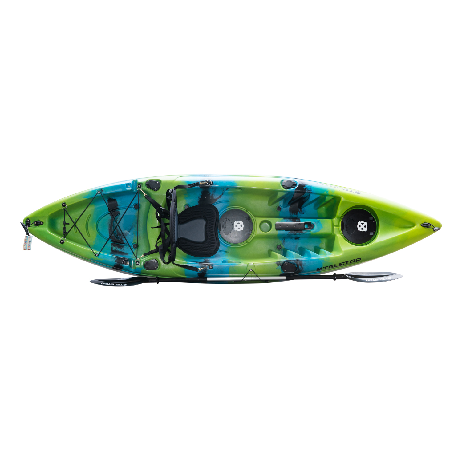 Caiac monoloc pentru pescuit si turism 295 cm cu vasla scaun si suport pentru undite4