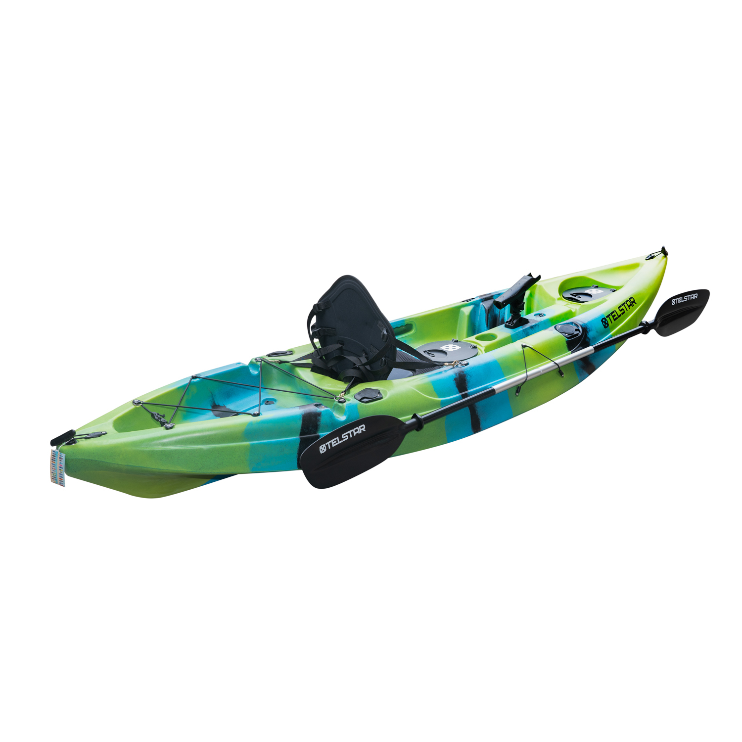 Caiac monoloc pentru pescuit si turism 295 cm cu vasla scaun si suport pentru undite6