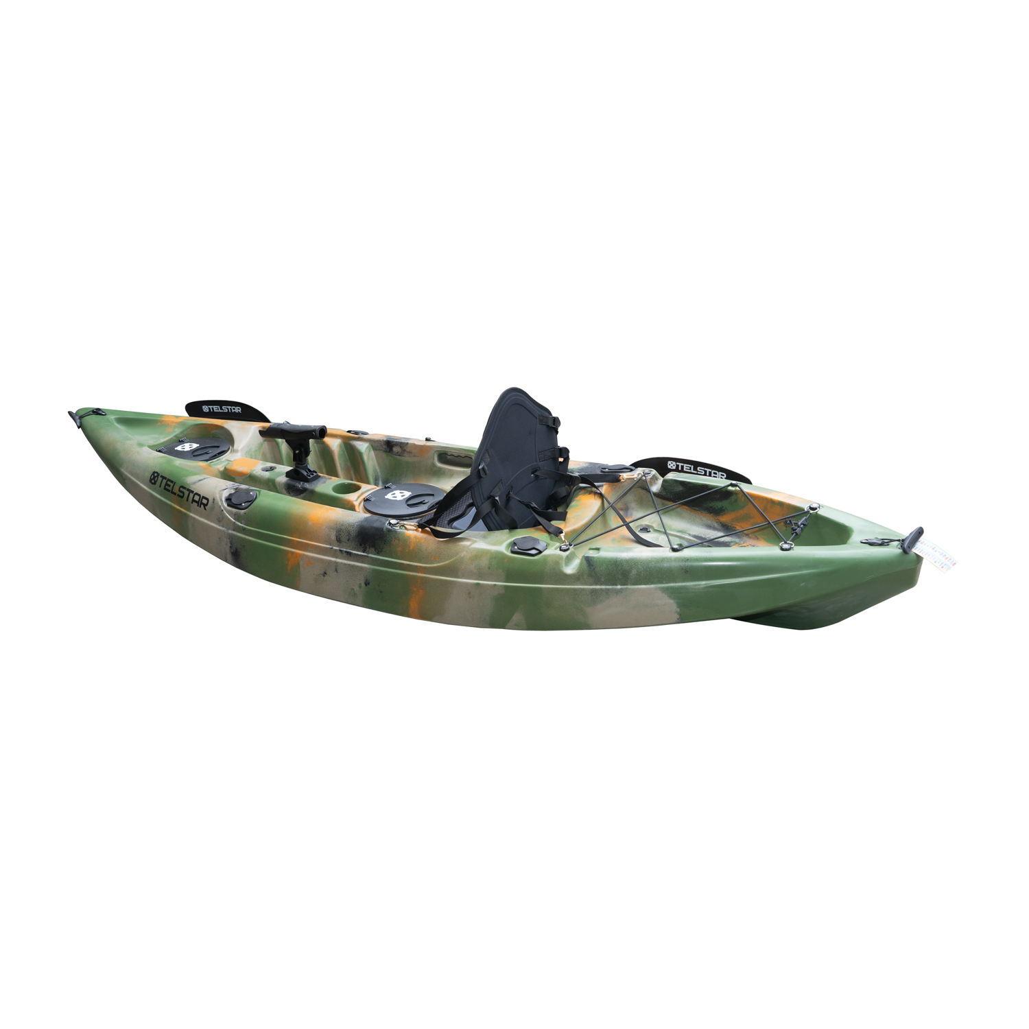 Caiac monoloc pentru pescuit si turism 295 cm cu vasla scaun si suport pentru undite9