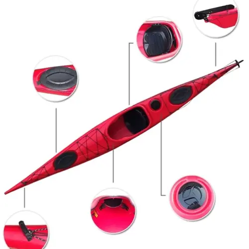 Caiac sport turistic cu un loc – cu carma si pedale reglabile, 505 cm
