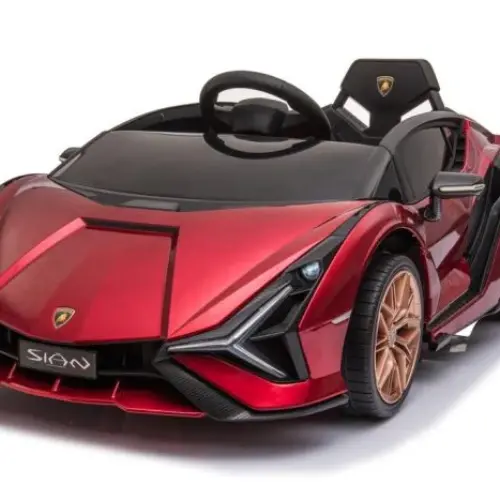 Masinuta Lamborghini Sian – 12V, scaun piele, roti EVA, Bluetooth, telecomanda, electrica copii