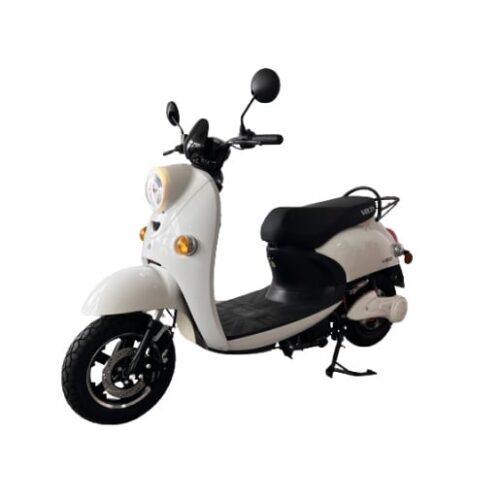 Scuter Electric Alb, Motor 2000W, Autonomie 60 km, Viteza 25 km/h, Fara Permis