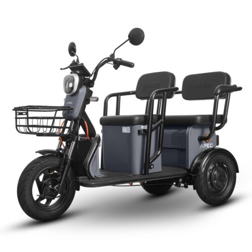 Triciclu Electric 1000W, 60V/20Ah, Gri, Fara Permis
