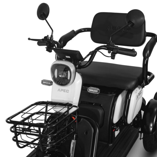 Triciclu Electric Fara Permis Motor 1000W Alb Omologat RAR2