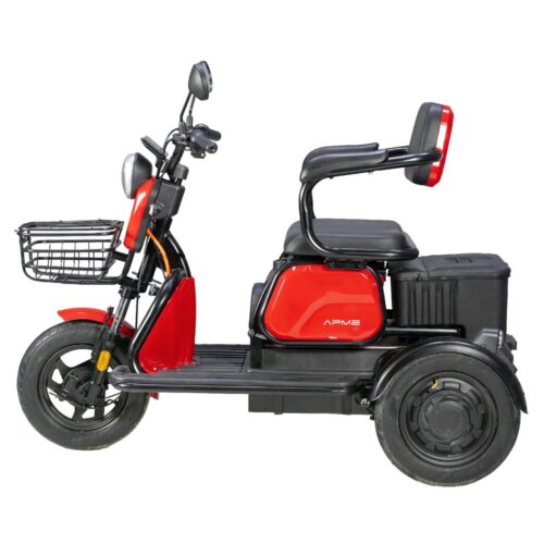 Triciclu Electric, Motor 1000W, Rosu, Omologat RAR, Fara Permis