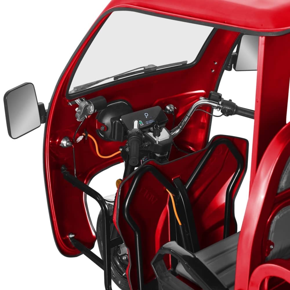 Tuk Tuk Hercules Electric, Motor 3900W, 72V, 45Ah, Cu Cabina, Rosu, Cu Permis - imagine 5